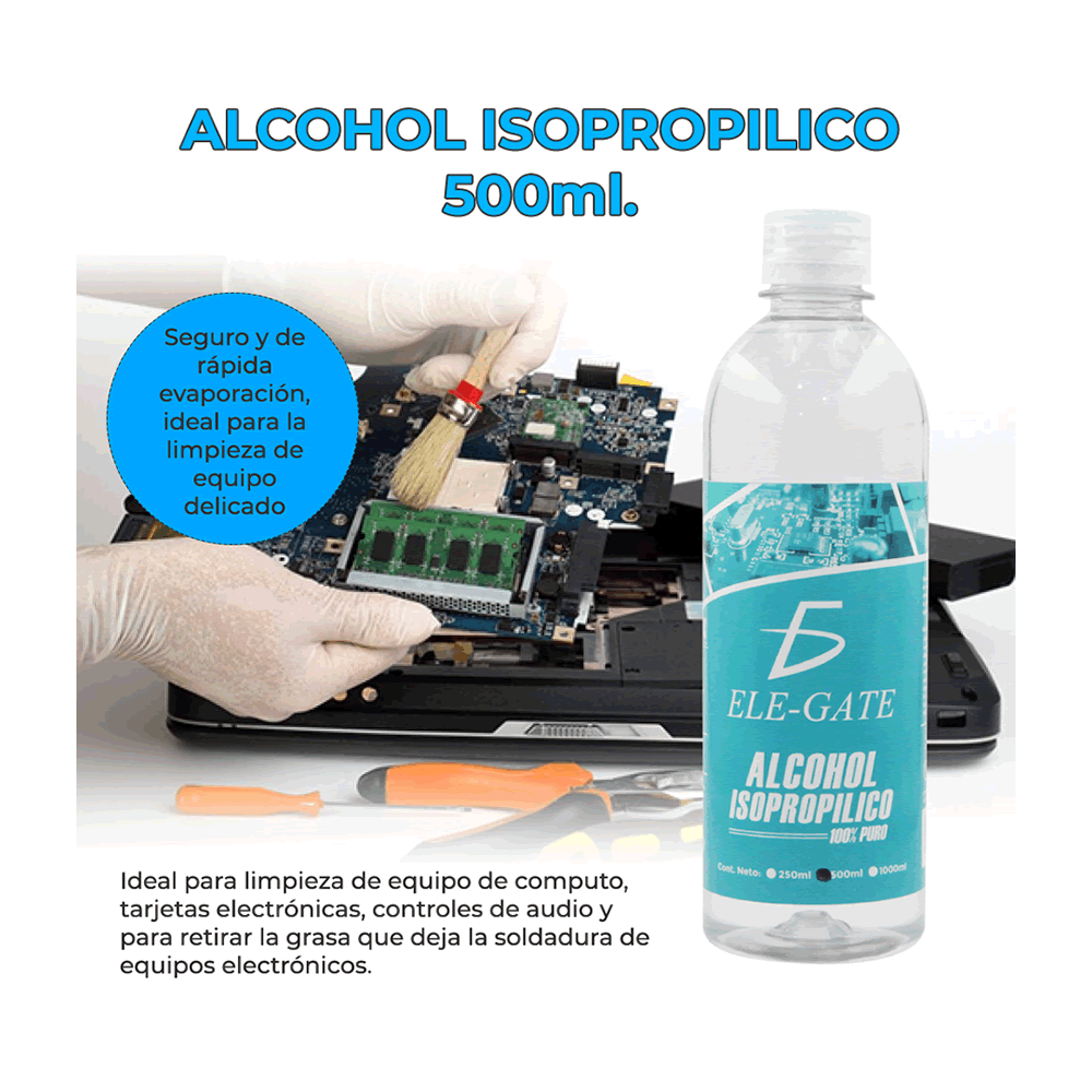 Alcohol isopropilico 500ml. elegate lim-06 – Joinet