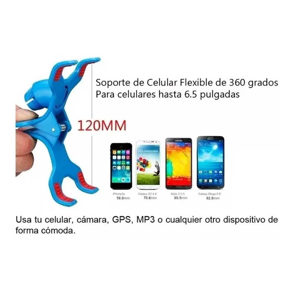 1pza Soporte flexible con pinza para celular, variedad de colores / 10752 /  tz-2010 / R902 – Joinet