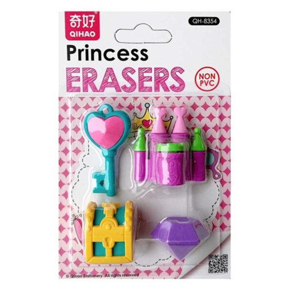 Set de borradores de figuritas con diseño de accesorios de princesa modelo 2