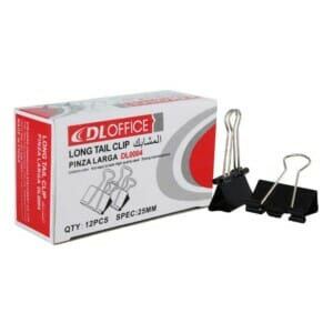 Caja con 12 binder clips 25mm color negro