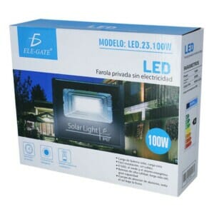 Reflector led 100w con panel solar-control luz blanca exterior led.23.100w