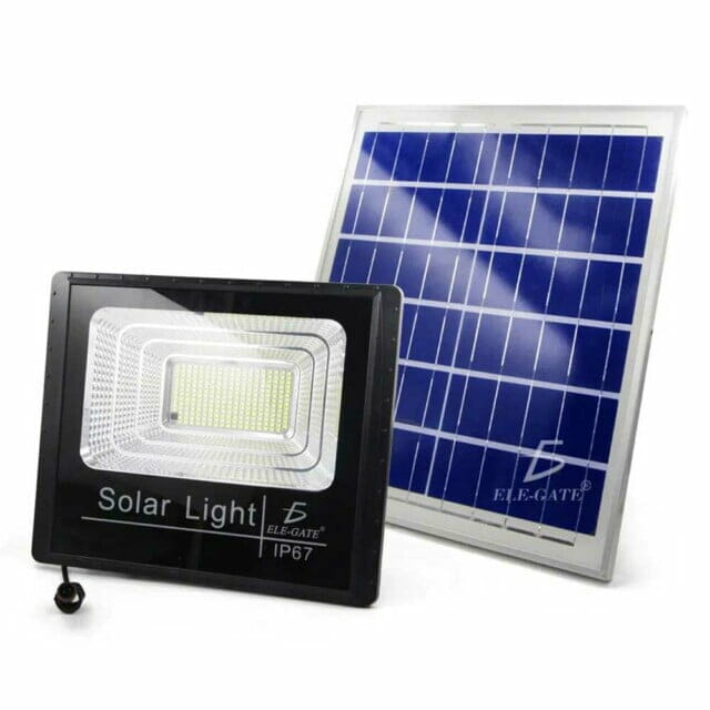 Reflector led 100w con panel solar-control luz blanca exterior led.23.100w