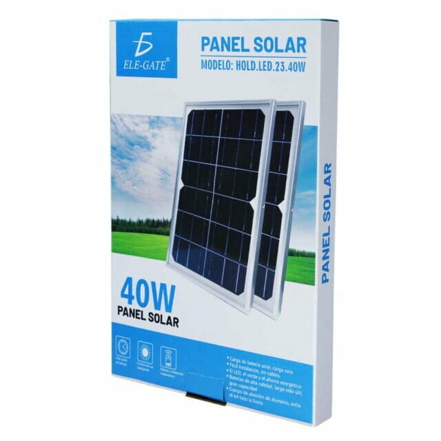 led solar 40w caja panel solar frente