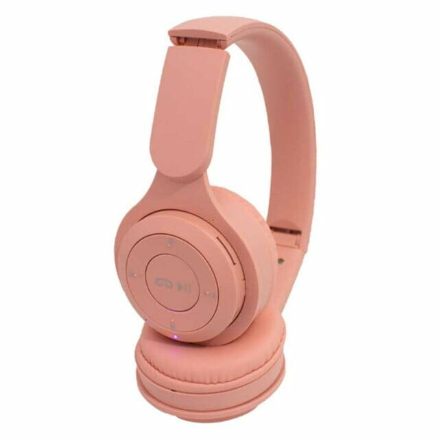 Audífonos de diadema bluetooth rosa