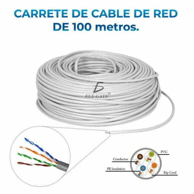 100 Metros Cable Red Utp Cat 5e Rj-45 Blanco Cober