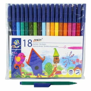 Estuche de plumones delgados de 18 colores para niños