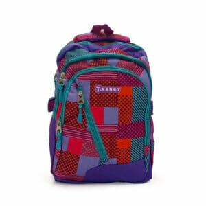 Mochila mediana con diseño de figuras geometricas de colores -869