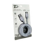 Cable de carga entrada tipo v8 2.1a / 2m ts-9027