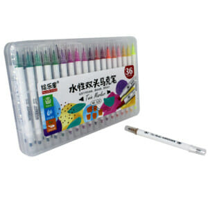 Estuche de plumones 36 colores con doble punta