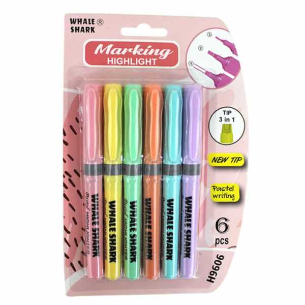 Set de 6 marcadores triple punta color fluorescentes