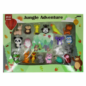 Set de borradores de animalitos en figuritas
