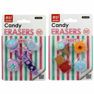 Set de borradores de figuritas con diseños de dulces y postres
