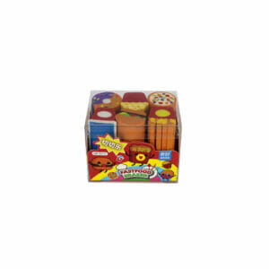 Set de borradores de figuritas con diseños de comida rápida
