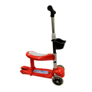 Scooter para niños con asiento, musical, con canasta, serpentina y molino de viento sm086