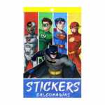 Block de stickers calcomanías con diseño de justice league 152-758
