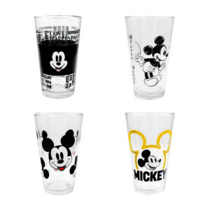 1pza Vaso transparente redondo de vidrio con capacidad de 480ml y diseño de mickey mouse, variedad de diseños / h1-vr183 / h2-vr195 / h3-vr299 / 097817