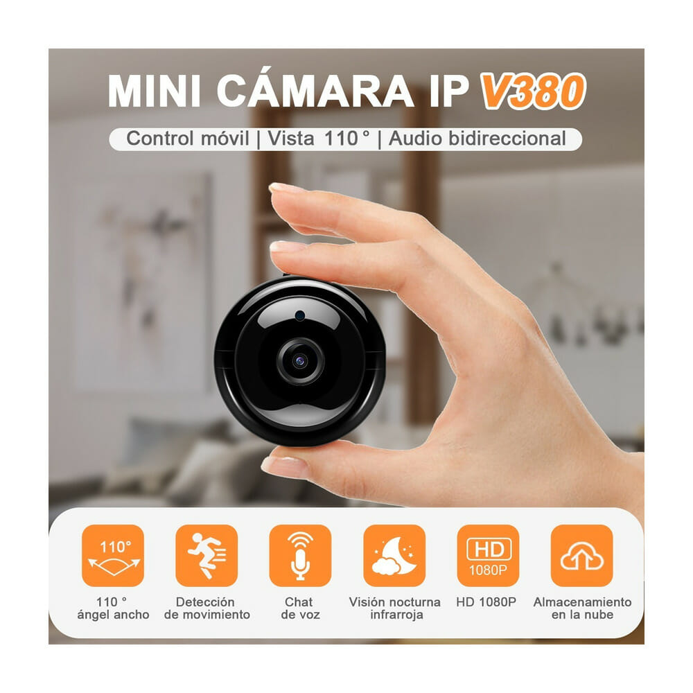 Mini cámara redonda wifi con visión nocturna y resolución hd 1080p / web.54  – Joinet