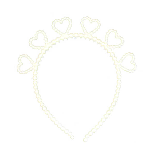 1pza Diadema de perlas para el cabello con diseño de corazones / coronas / orejitas