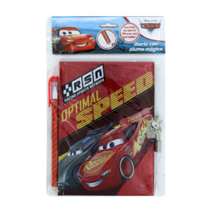 Diarios infantiles con dibujos de Disney Cars y pluma mágica borrable