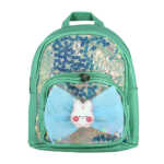 Mini mochila para niña con estampado de flores tornasol + moño con conejo sk-258 / R0X294