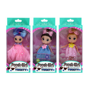 Muñeca con moño y vestido de tul