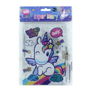 Diario de bebé unicornio con candado