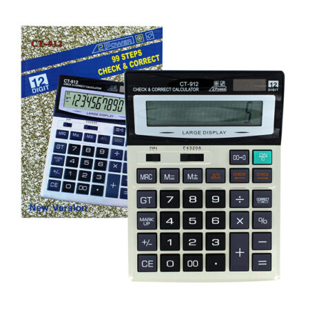 Calculadora electrónica de 12 dígitos con 99 pasos para comprobar y corregir ct-912