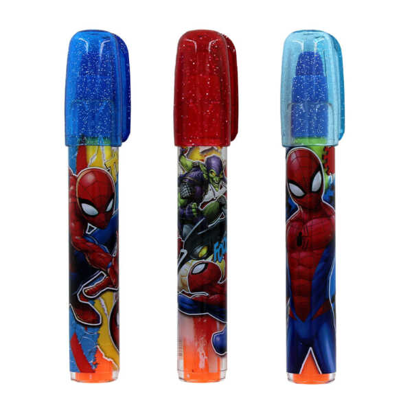 Borrador tipo lápiz con puntas intercambiables, con dibujos de Spiderman