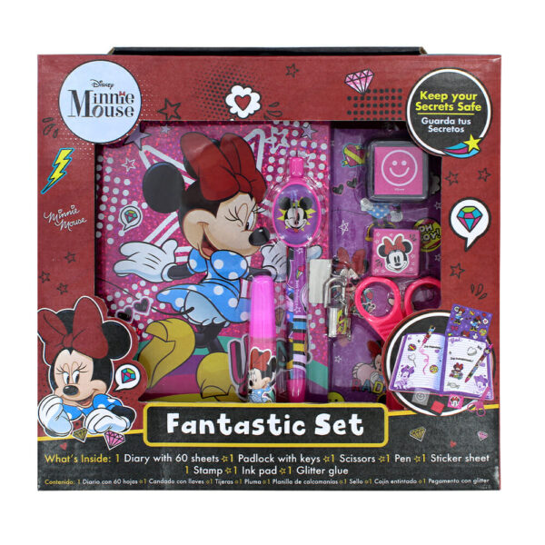 Set fantástico con diario diseño holográfico de minnie mouse y accesorios, variedad de diseños / sfa47mn