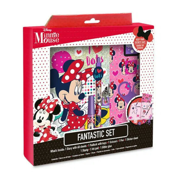 Set fantástico con diario diseño holográfico de minnie mouse y accesorios, variedad de diseños / sfa47mn