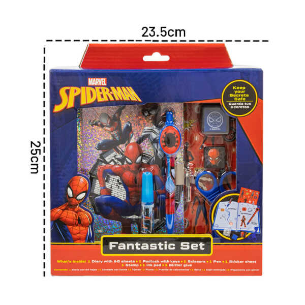 Set fantástico con diario holográfico diseño spider-man y accesorios, variedad de diseños / sfa56sp / sfa64sp
