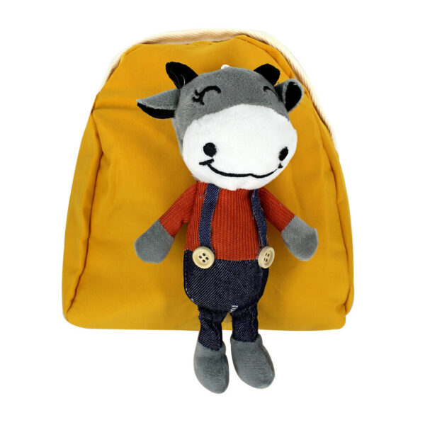 Mini mochila con vaca de peluche