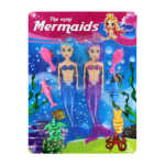 2 mini barbies sirenas con luz led y accesorios