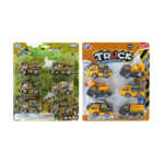Set 6 vehículos de fricción, militar / construcción ts25437