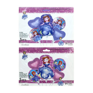 Set 5 globos metálicos con diseño de la princesa sofia 2