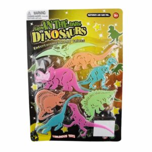 adorno de dinosaurios fluorescentes