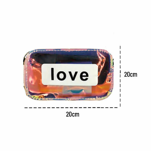 Bolsa de mano con diseño love tornasol para dama, variedad de colores zm-0008