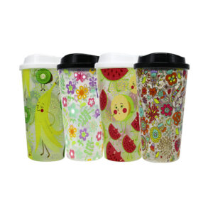 vaso de plástico estampado