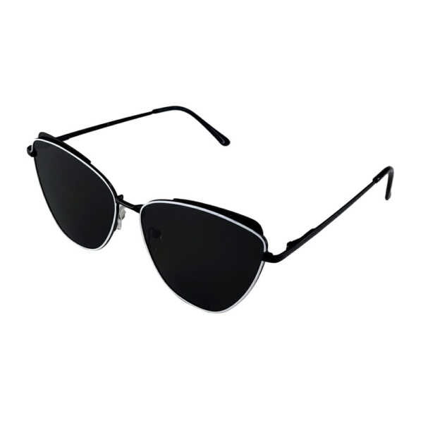 Gafas de sol negras estilo gato con rasgo blanco