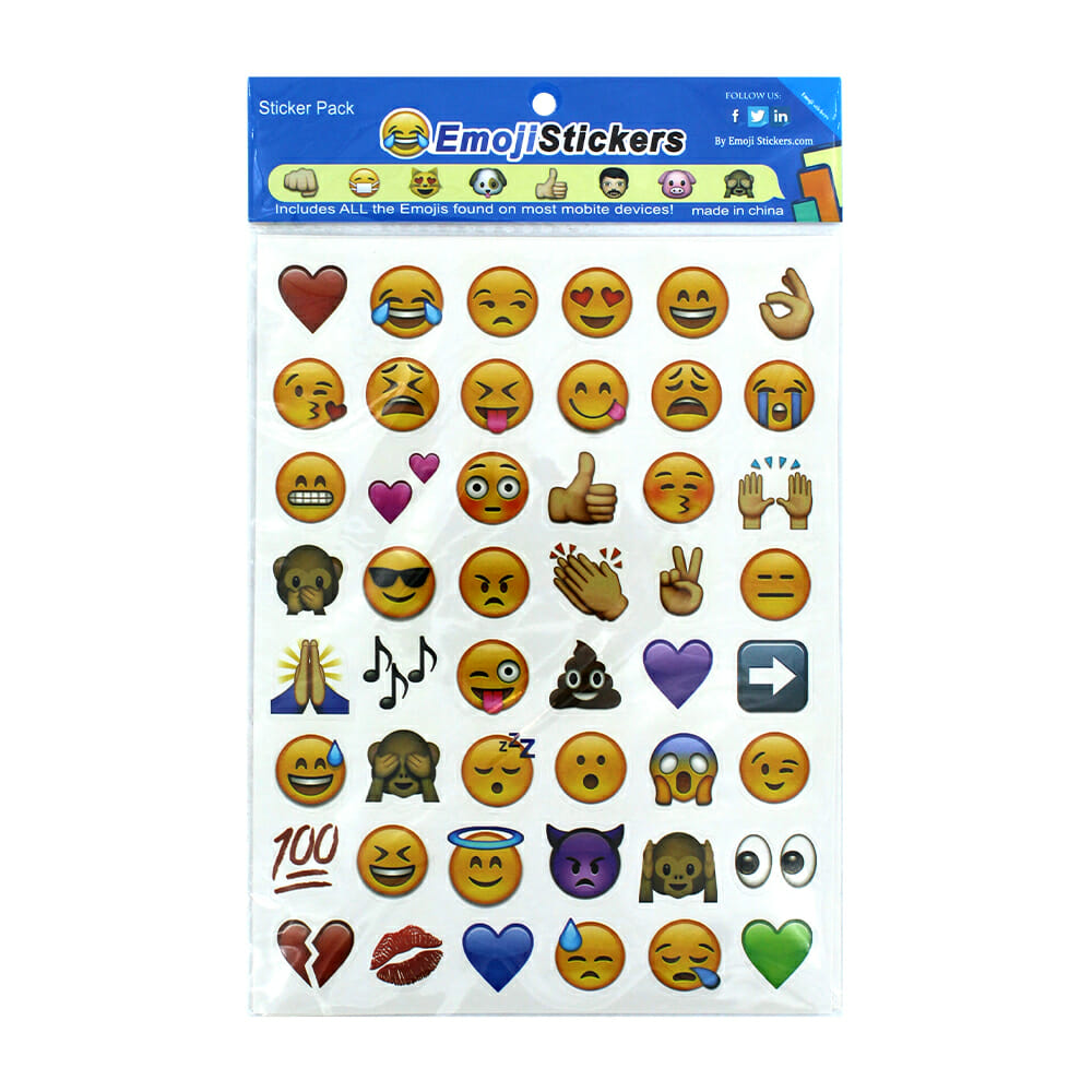 Hoja de pegatinas 10 x 10 Pipsticks de Emojis Emociones