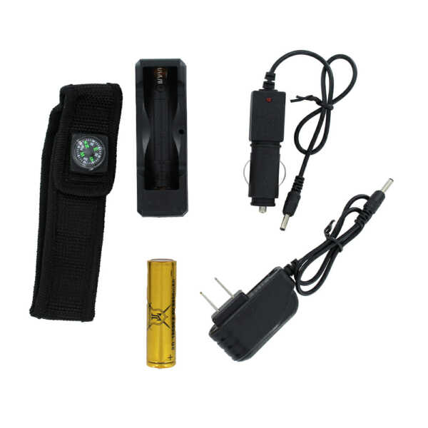 Linterna táctica camuflada de mano con batería recargable y cargador dt-808-1m3