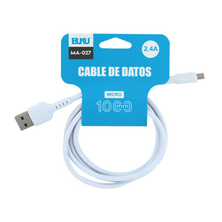 Cable de datos con entrada v8 blanco