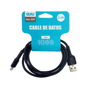 Cable de datos con entrada lightning oscuro