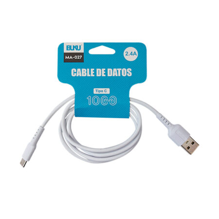 Cable de datos con entrada tipo c blanco