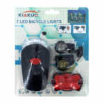 Lámpara delantera de 7 leds para bicicleta + lámpara led trasera roja / sp48486