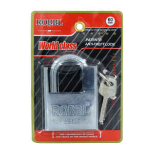 Blíster con candado de seguridad robbl 60mm, con juego de 3 llaves / rqbbl / tl39796