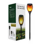 Lámpara solar de jardín en forma de antorcha 1w / xf-6017 / xf-6018