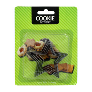 Blister con 5 moldes en forma de estrella para hacer galletas yg-011