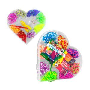 Estuche de corazón con ligas para hacer pulseras / zb-0174 / sh-310a