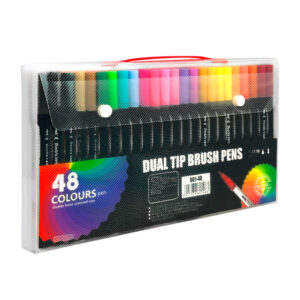 Paquete con 48 plumones delgados de doble punta, color surtido / 001-48 / j539